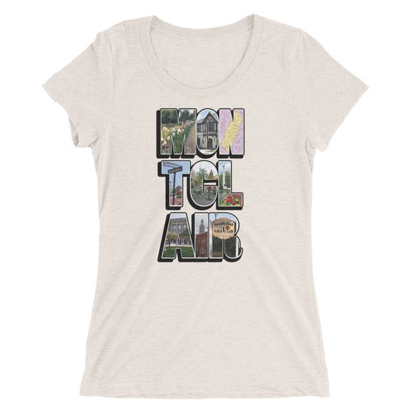 The 'Clair Collage - Ladies' Tri-Blend short sleeve t-shirt