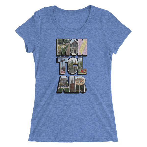 The 'Clair Collage - Ladies' Tri-Blend short sleeve t-shirt