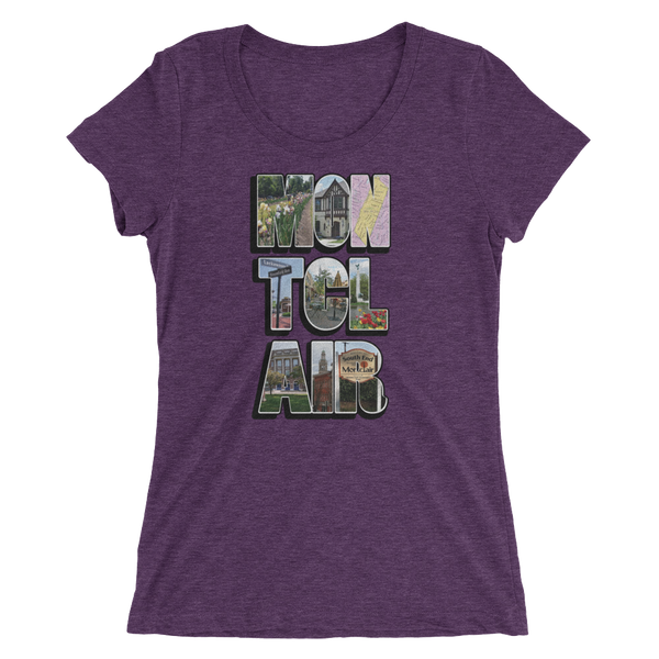 The 'Clair Collage - Ladies' Tri-Blend short sleeve t-shirt