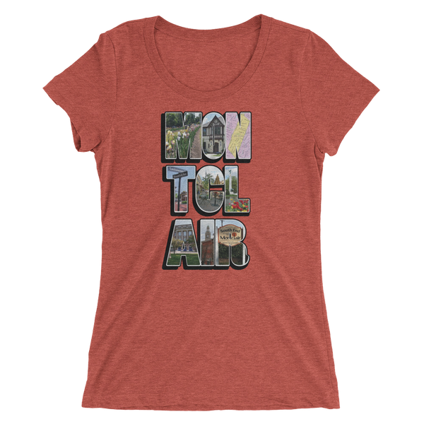 The 'Clair Collage - Ladies' Tri-Blend short sleeve t-shirt